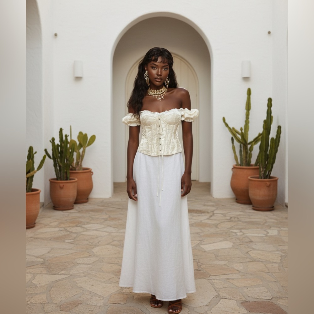 Elegant Cream/white Corset Top.  Brand New!